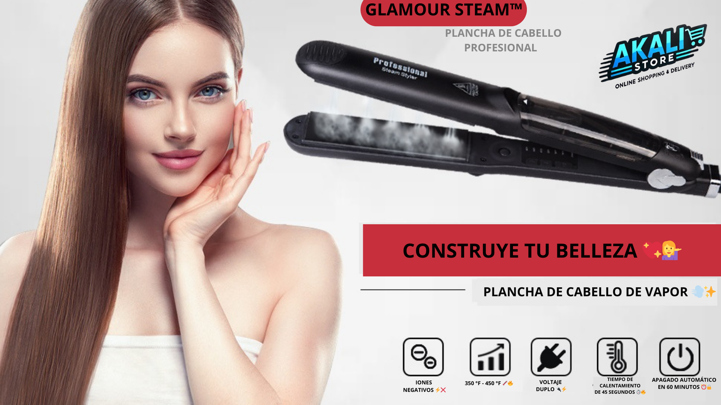 💇‍♀️🌟 PLANCHA DE CABELLO PROFESIONAL GLAMOUR STEAM™ 💇‍♀️🌟