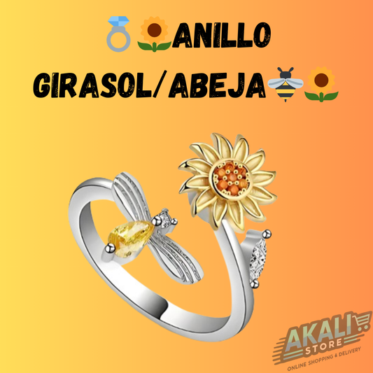 Akali Store™🐝Anillo de girasol/Abeja 🌻