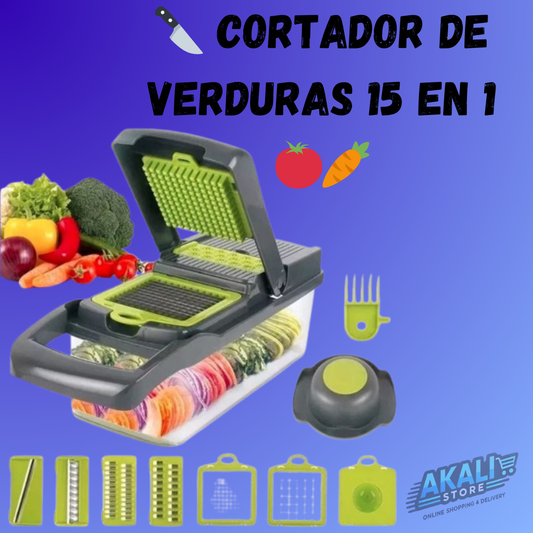 Akali Store™🔪Multi Picador Vegetales 15 Pzs🍅🥕