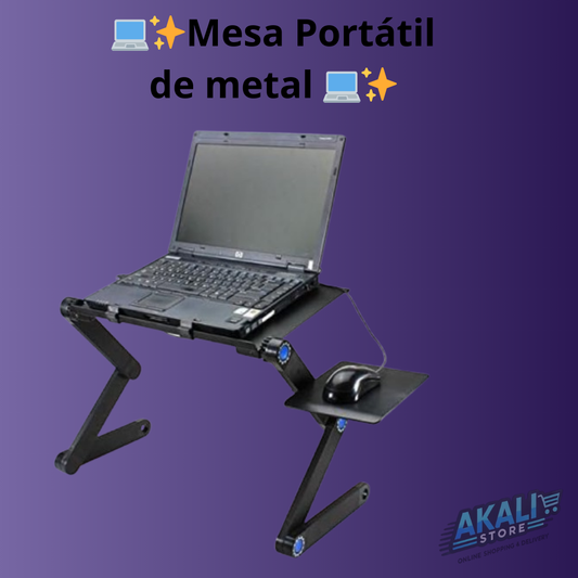 Akali Store™💻🔧 Mesa Portátil de Metal para Laptop🔧💻