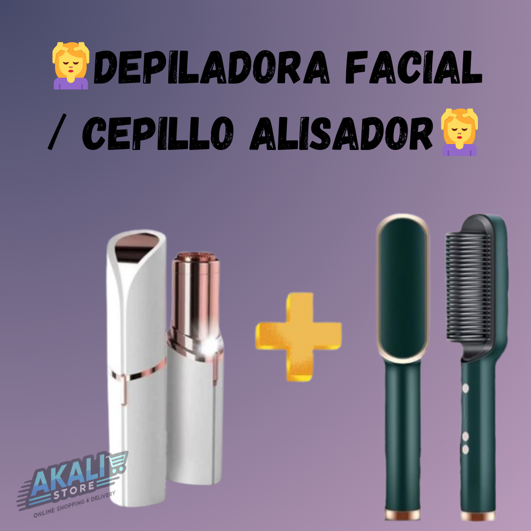 🌟💖Kit Depiladora Facial + Cepillo Alisador💖🌟