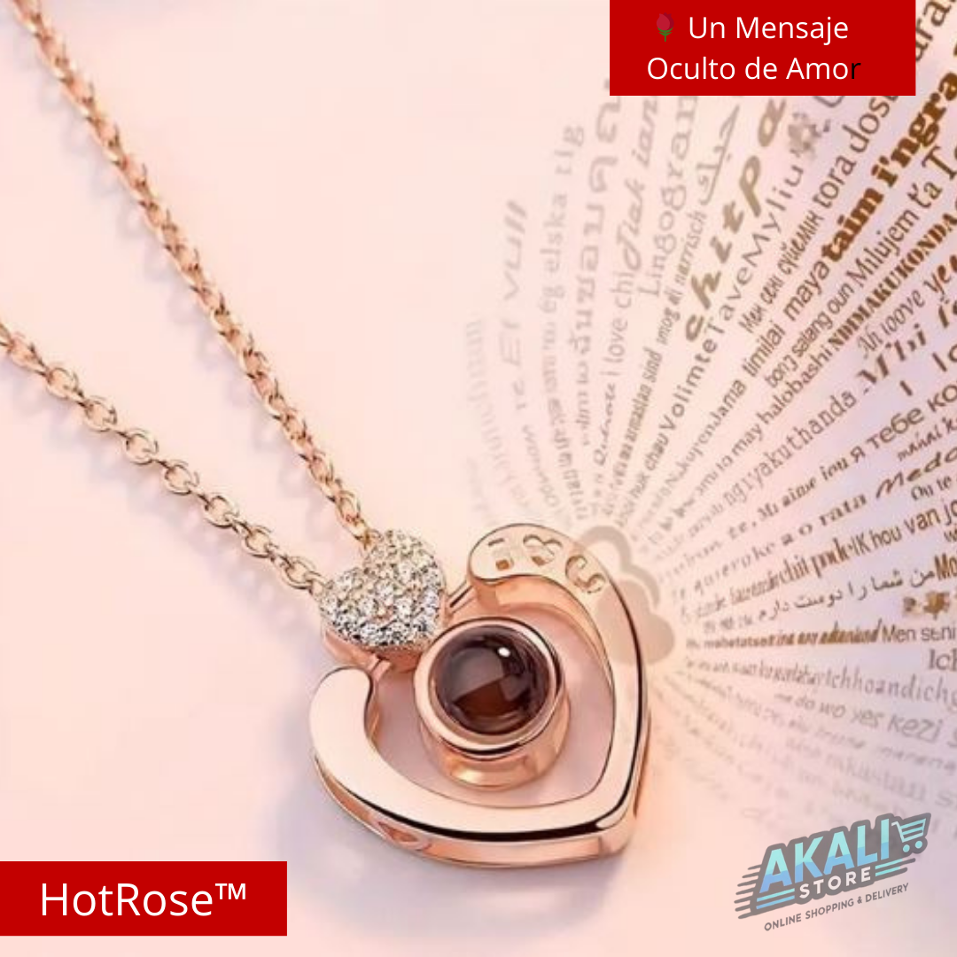 🌹💖💖 COLLAR "TE AMO EN 100 IDIOMAS" EN ROSA HOTROSE™💖💖🌹