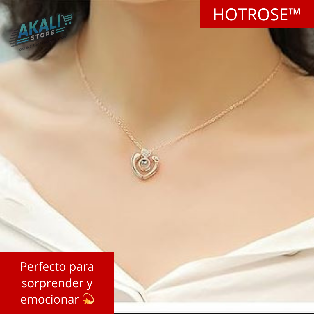 🌹💖💖 COLLAR "TE AMO EN 100 IDIOMAS" EN ROSA HOTROSE™💖💖🌹