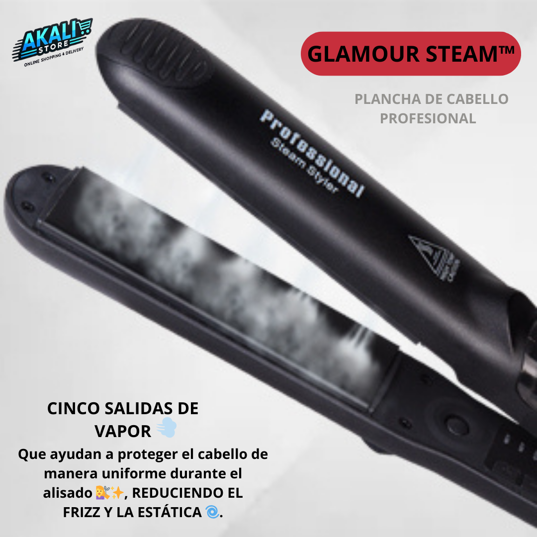 💇‍♀️🌟 PLANCHA DE CABELLO PROFESIONAL GLAMOUR STEAM™ 💇‍♀️🌟