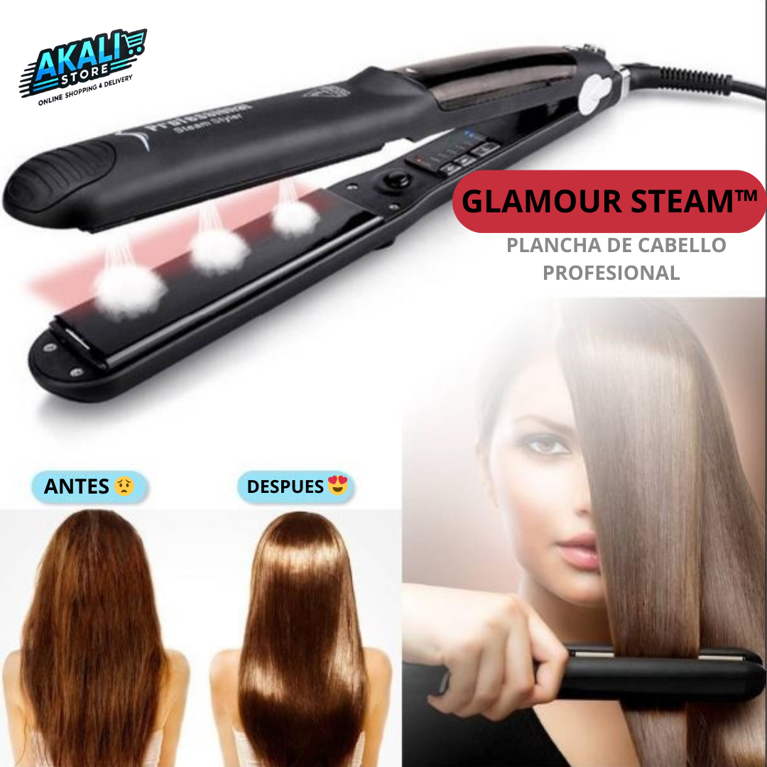 💇‍♀️🌟 PLANCHA DE CABELLO PROFESIONAL GLAMOUR STEAM™ 💇‍♀️🌟